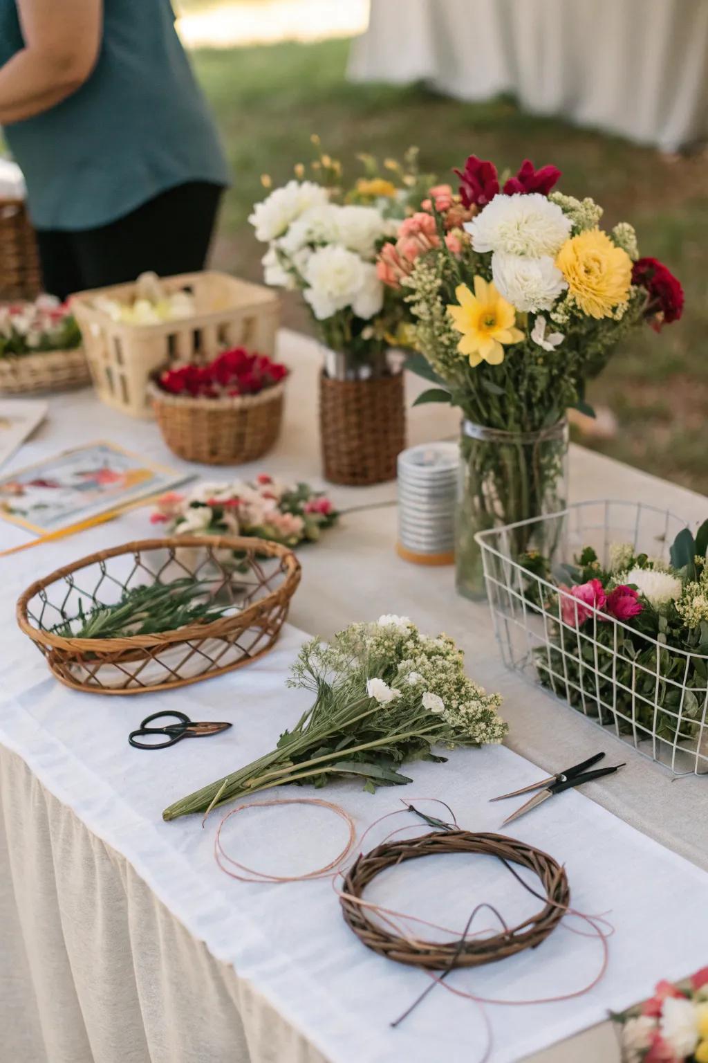 DIY flower crowns add a personal touch to your picnic.