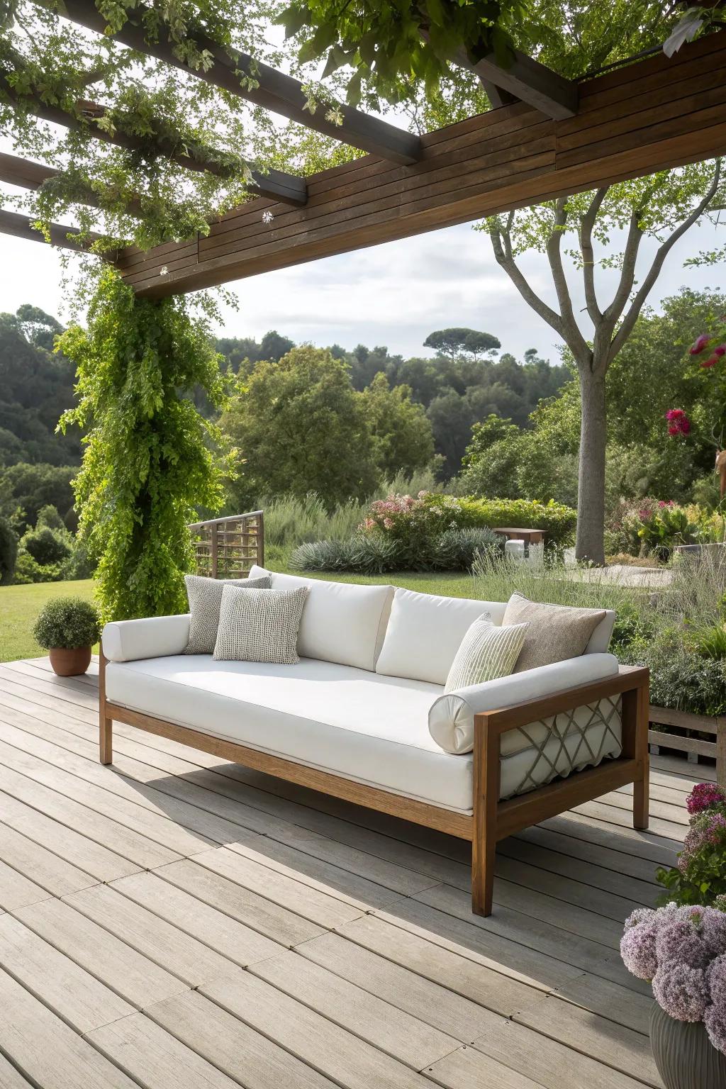 Modern minimalism with a floating sofa design.