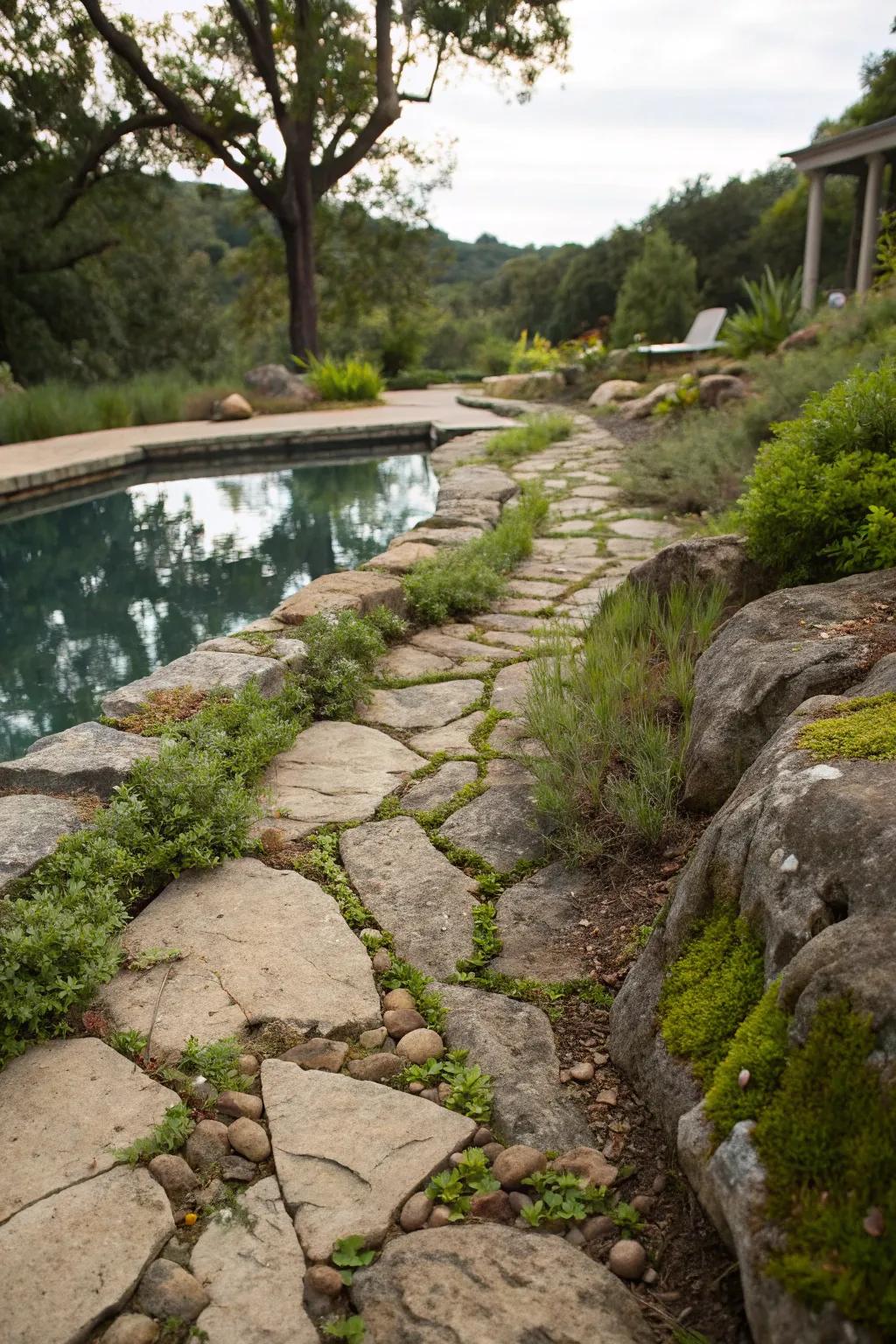Combine function and beauty with a rocky dry creek bed.