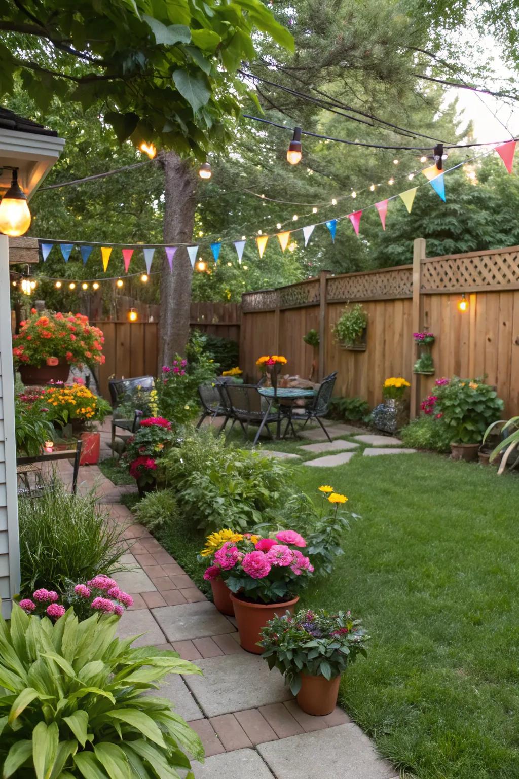 Natural greenery enhances the outdoor vibe.