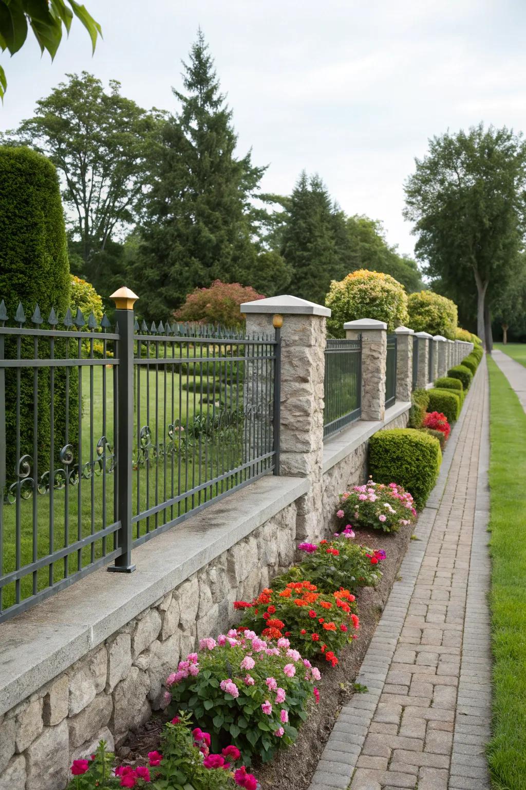 Enjoy durability and beauty with stone and metal integration.