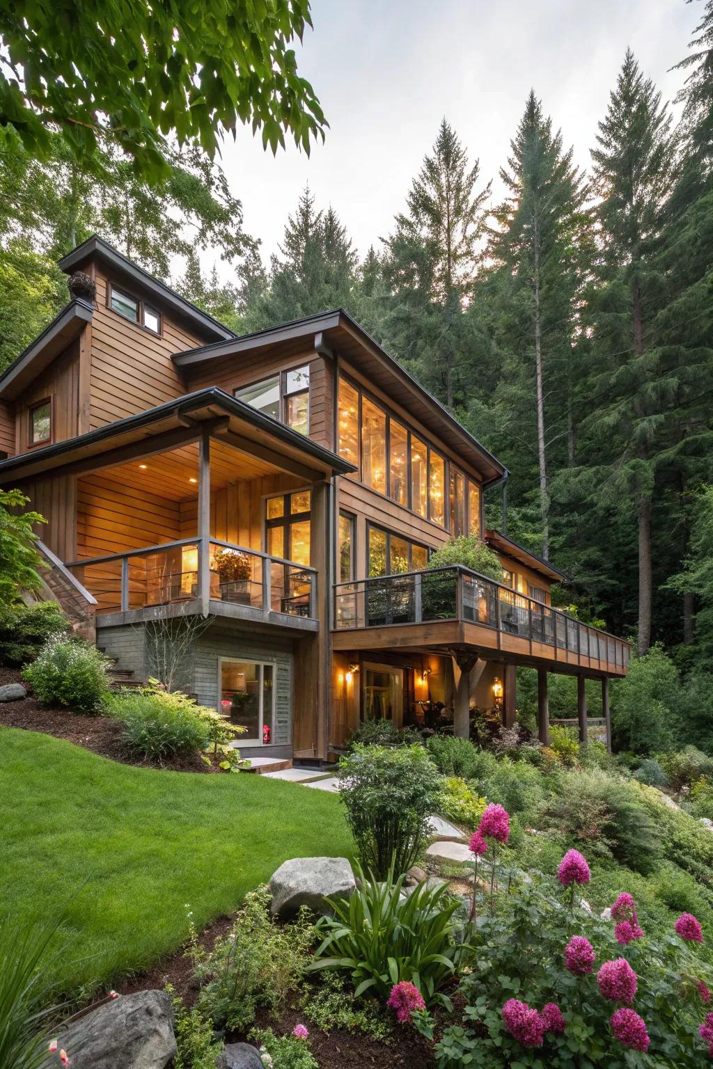 Natural tones harmonize with the landscape.