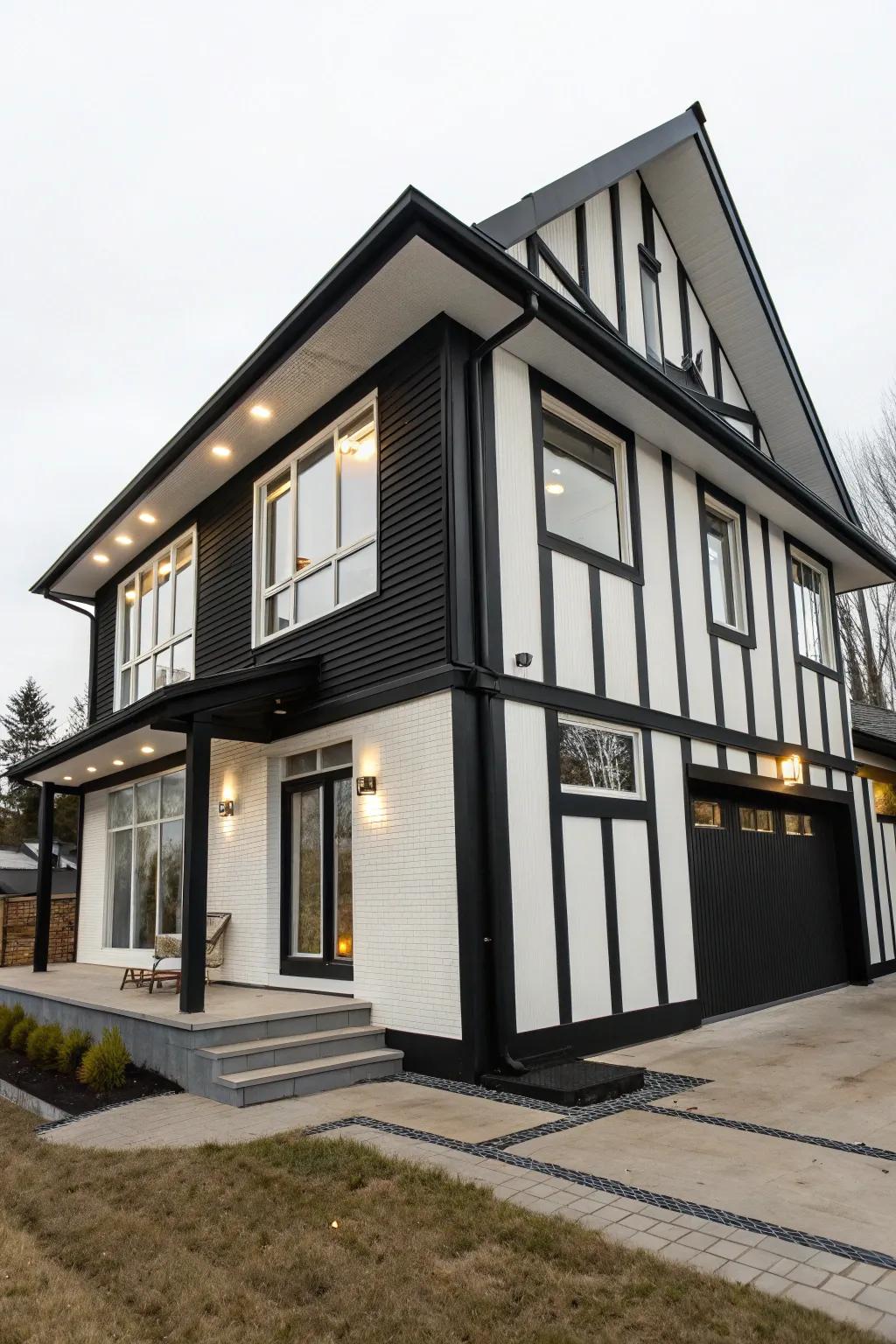 Black and white schemes are timeless and chic.