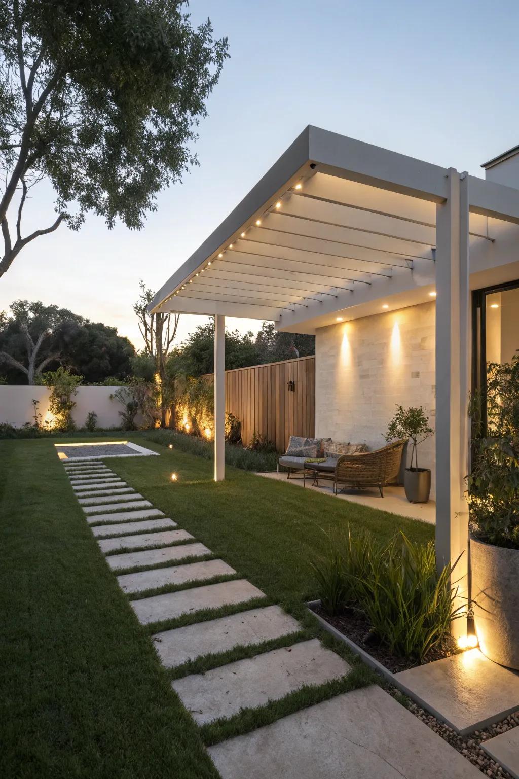 Embrace simplicity with a modern minimalist pergola.