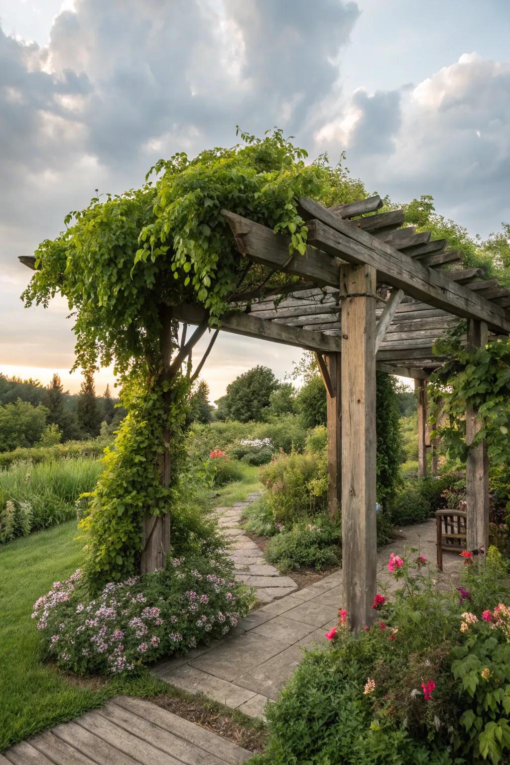 Enhance your garden with the rustic charm of natural wood.