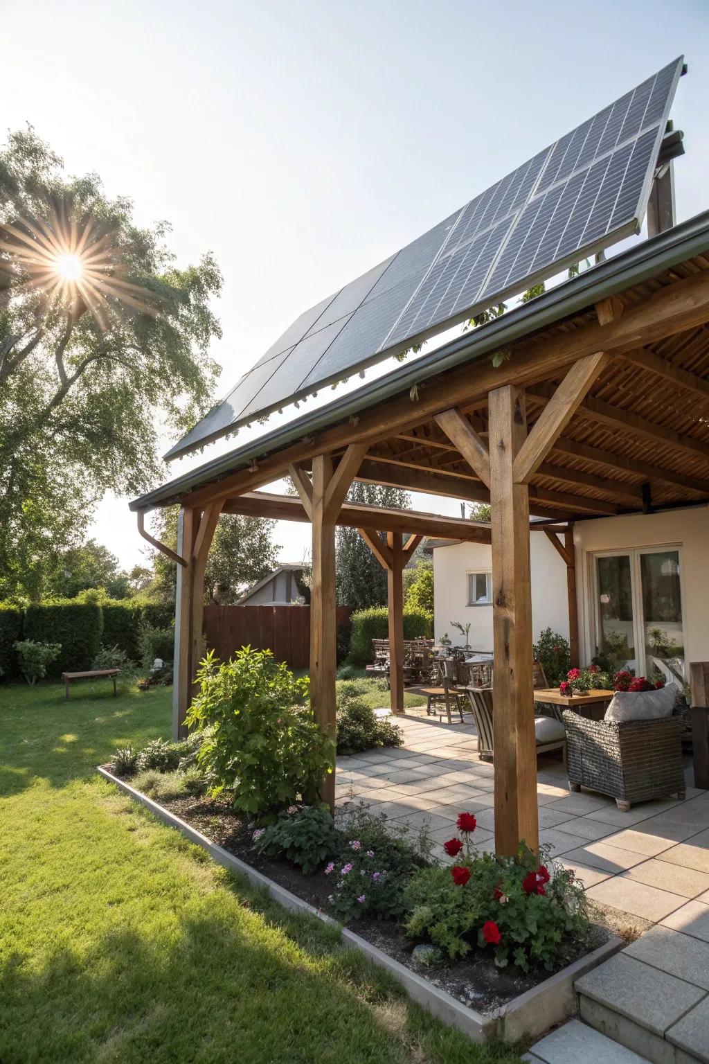 Power your pergola with sustainable solar energy.
