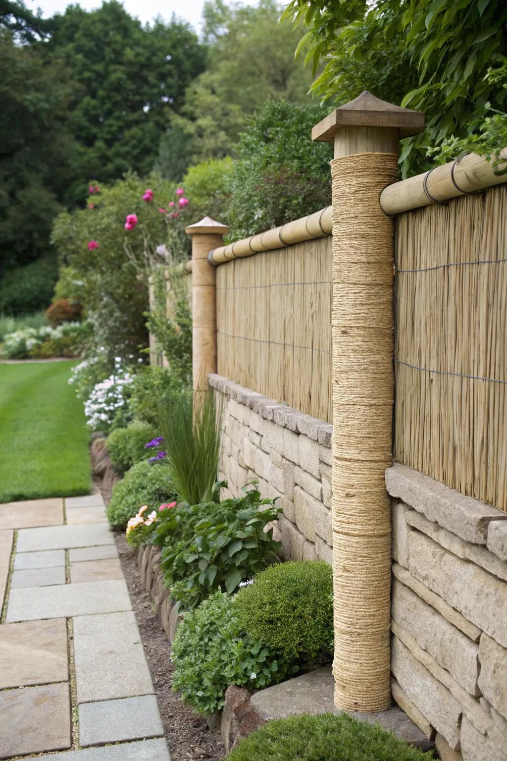 Reed rolls add natural beauty with a rustic touch.