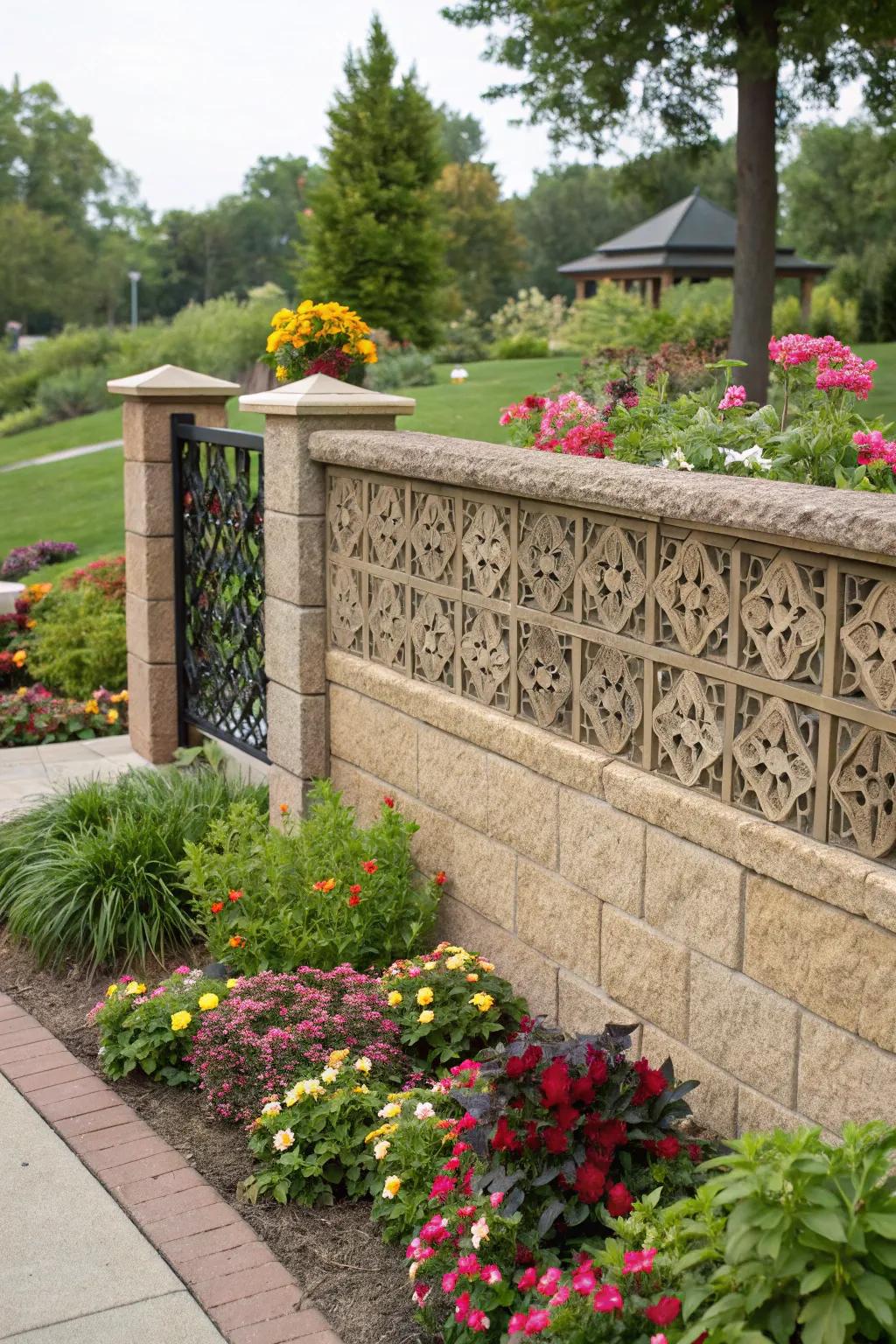 Decorative mesh enhances wall aesthetics with artistic flair.