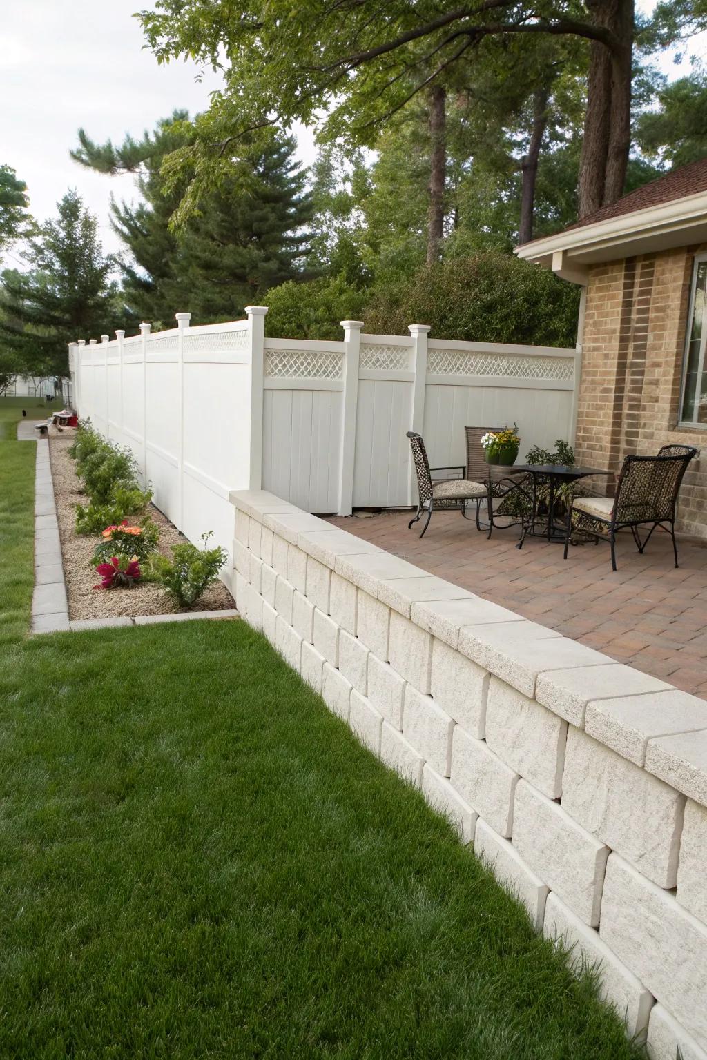 Vinyl panels provide a clean, low-maintenance finish to your wall.