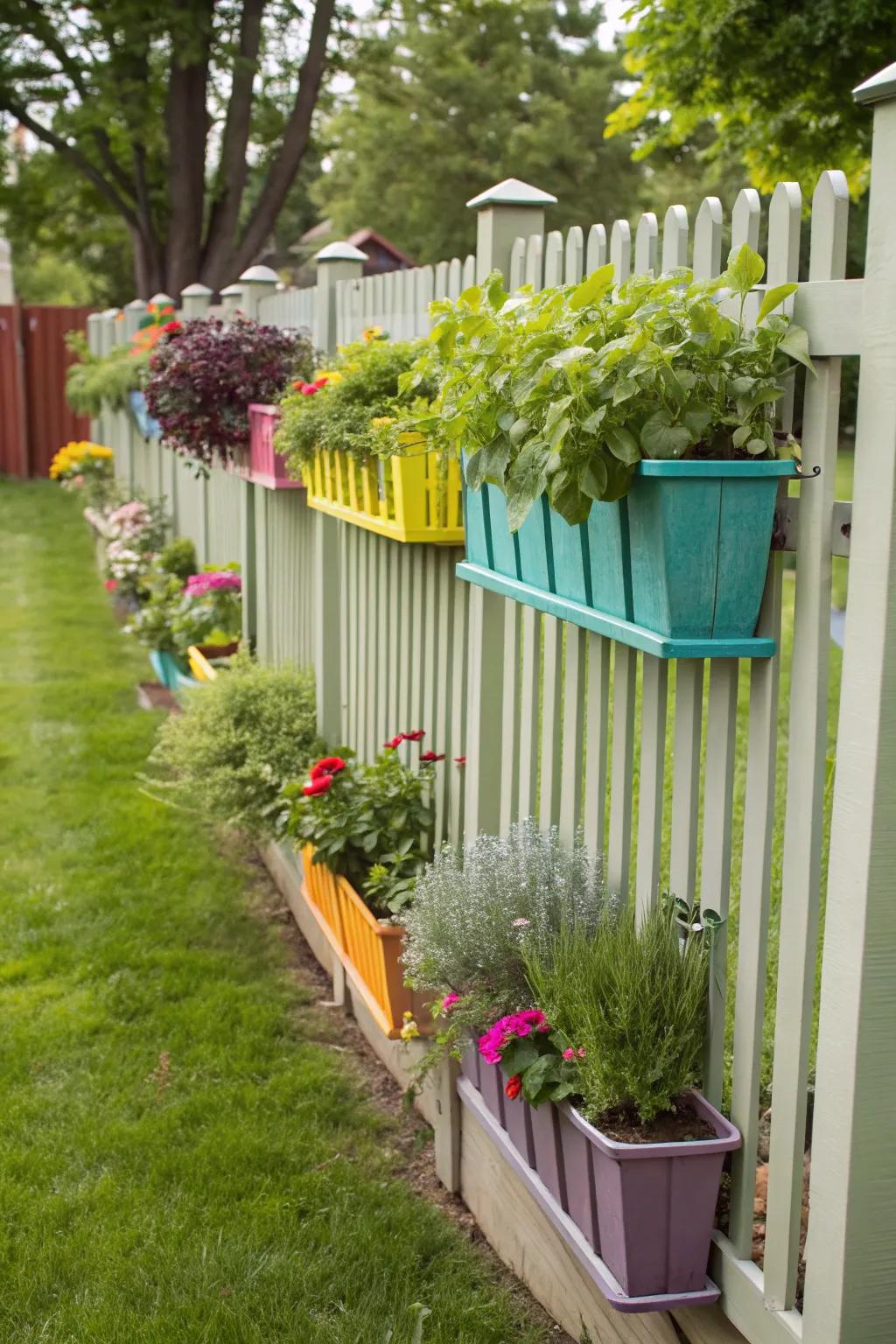 Vertical gardens bring life and color to your garden fence.