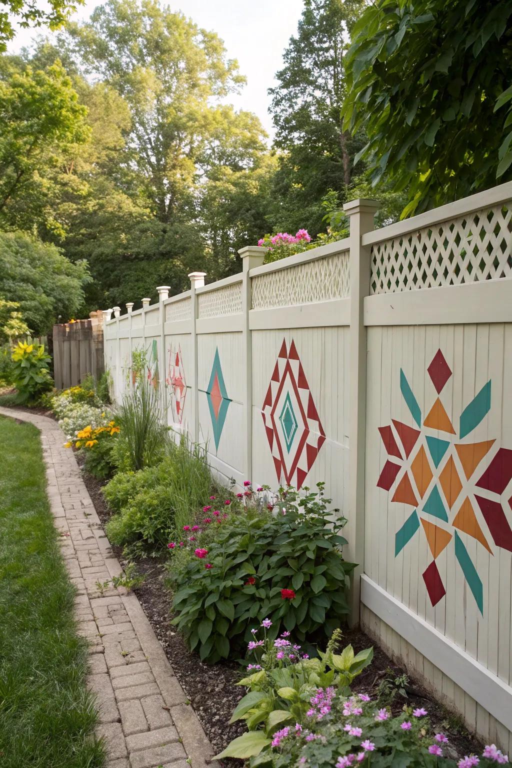 Stencils can transform your fence into a modern work of art.