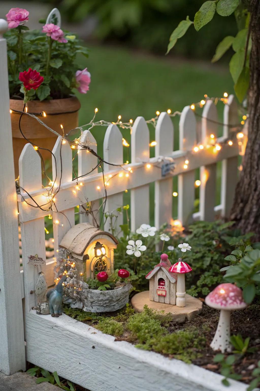 Fairy gardens add a touch of magic to your garden fence.