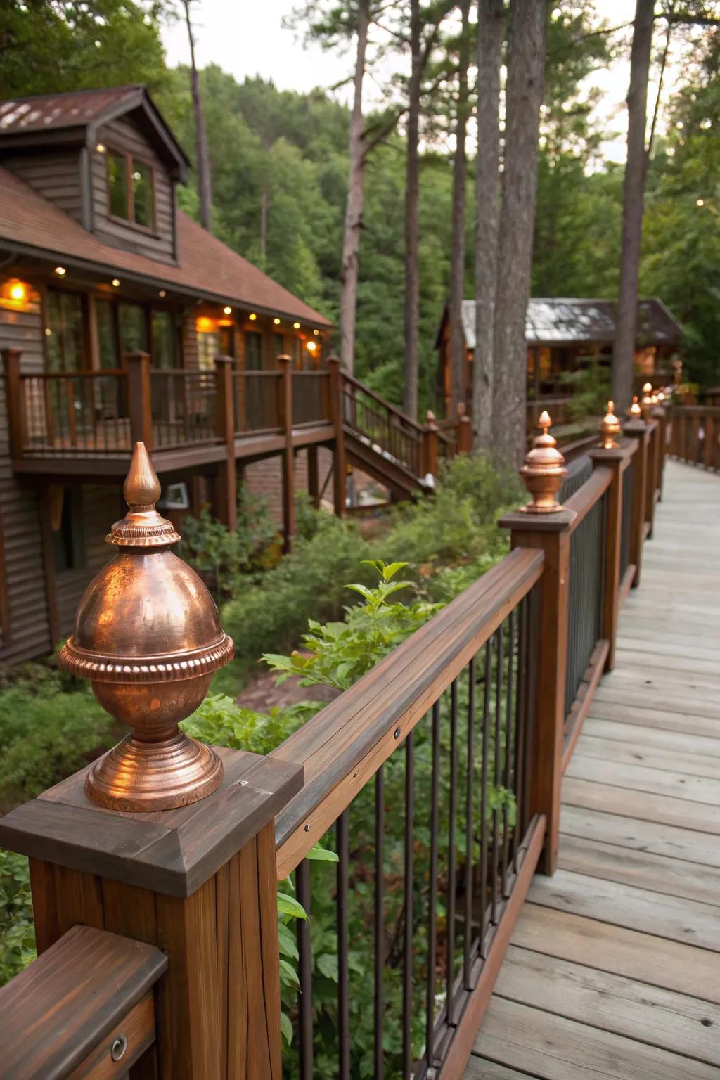 Vintage copper caps for timeless elegance.