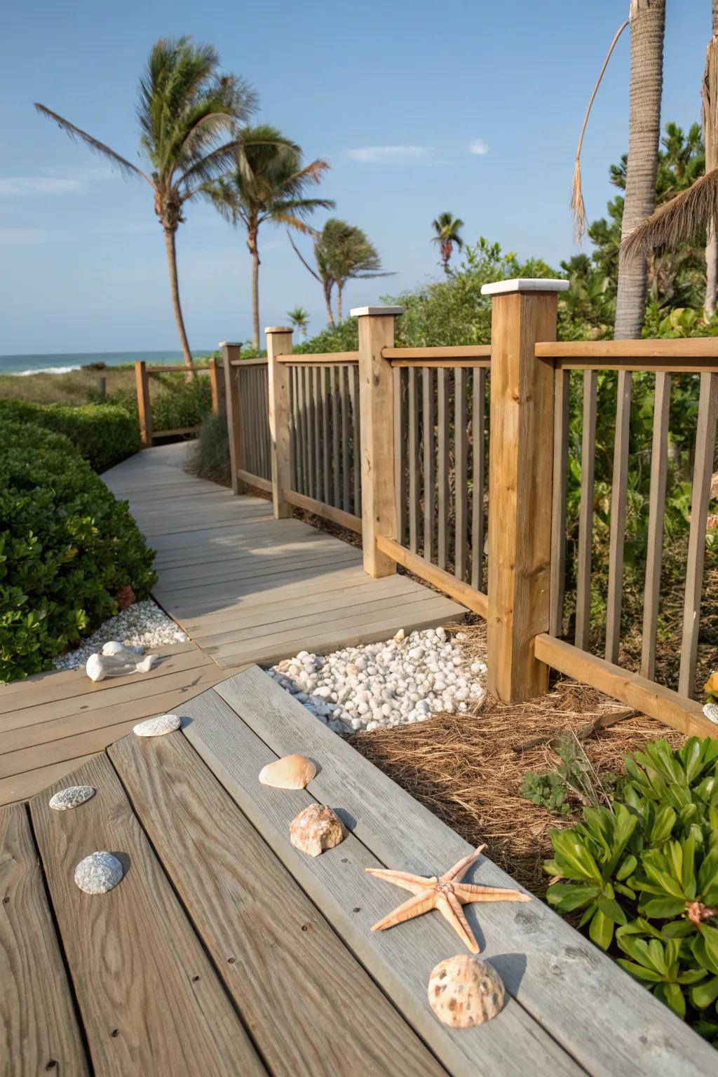 Natural driftwood caps for a beachy, relaxed vibe.