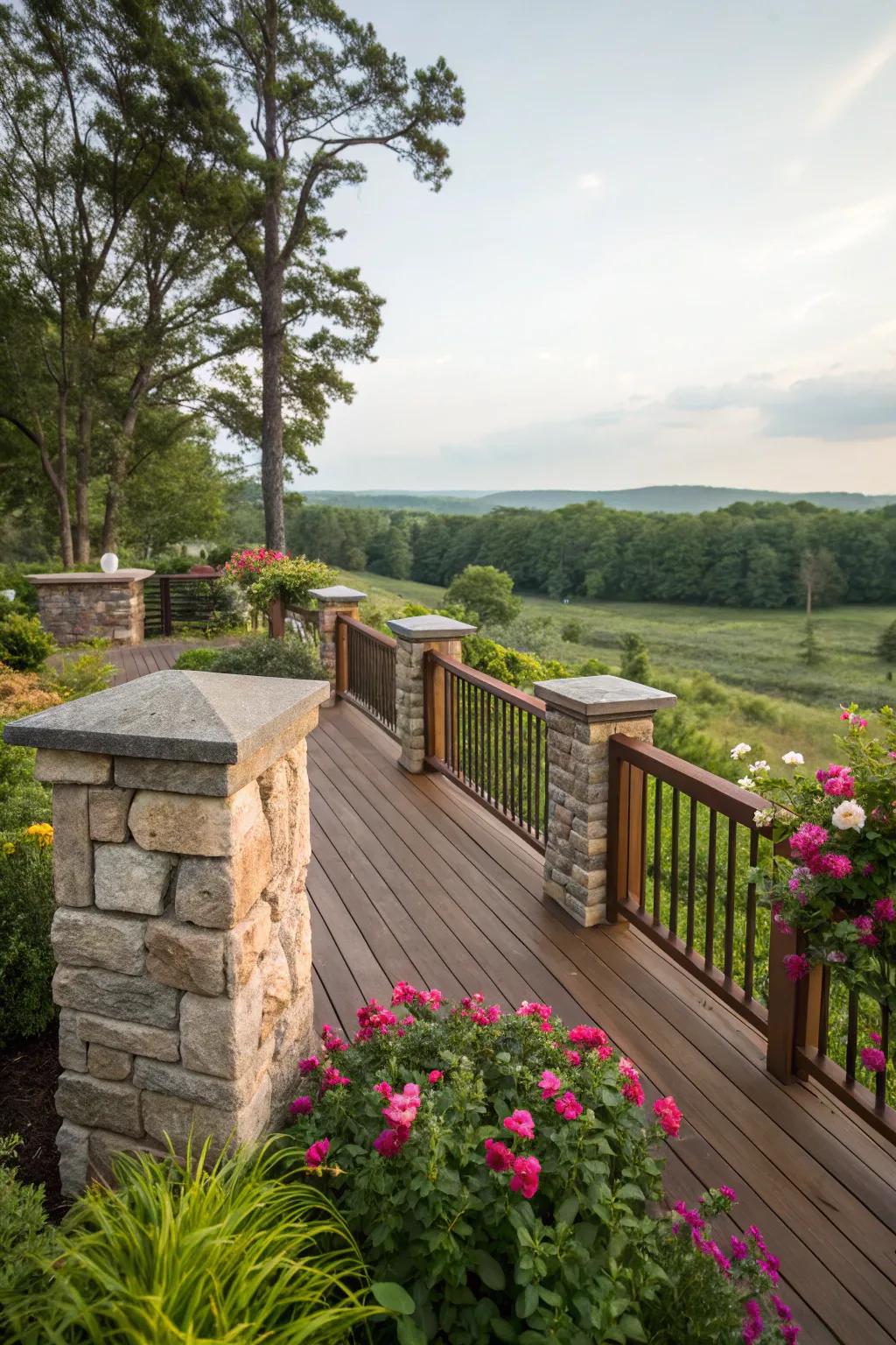 Natural stone caps for a sophisticated touch.