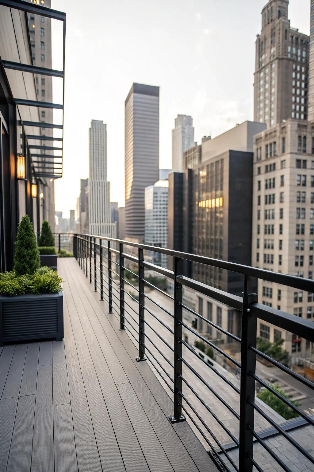 Bold black metal caps for a dramatic contrast.