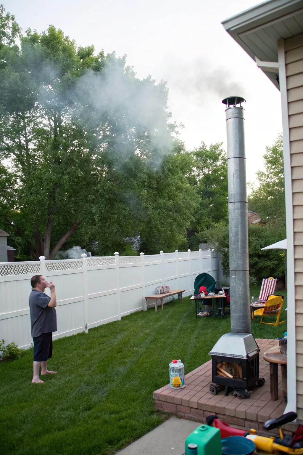 Enhance smoke dispersion with a well-placed chimney.
