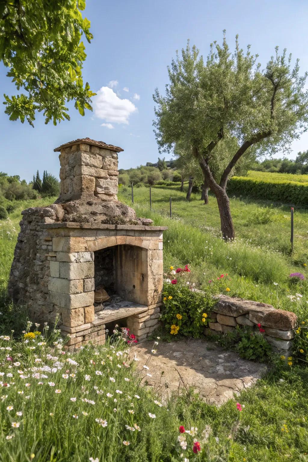 Stone enclosures add charm and efficiency.