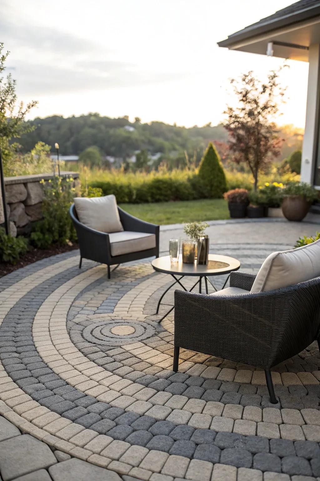 Add intrigue with unexpected paver patterns.
