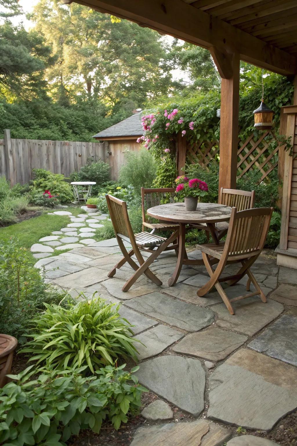 Create a cozy atmosphere with natural stone pavers.