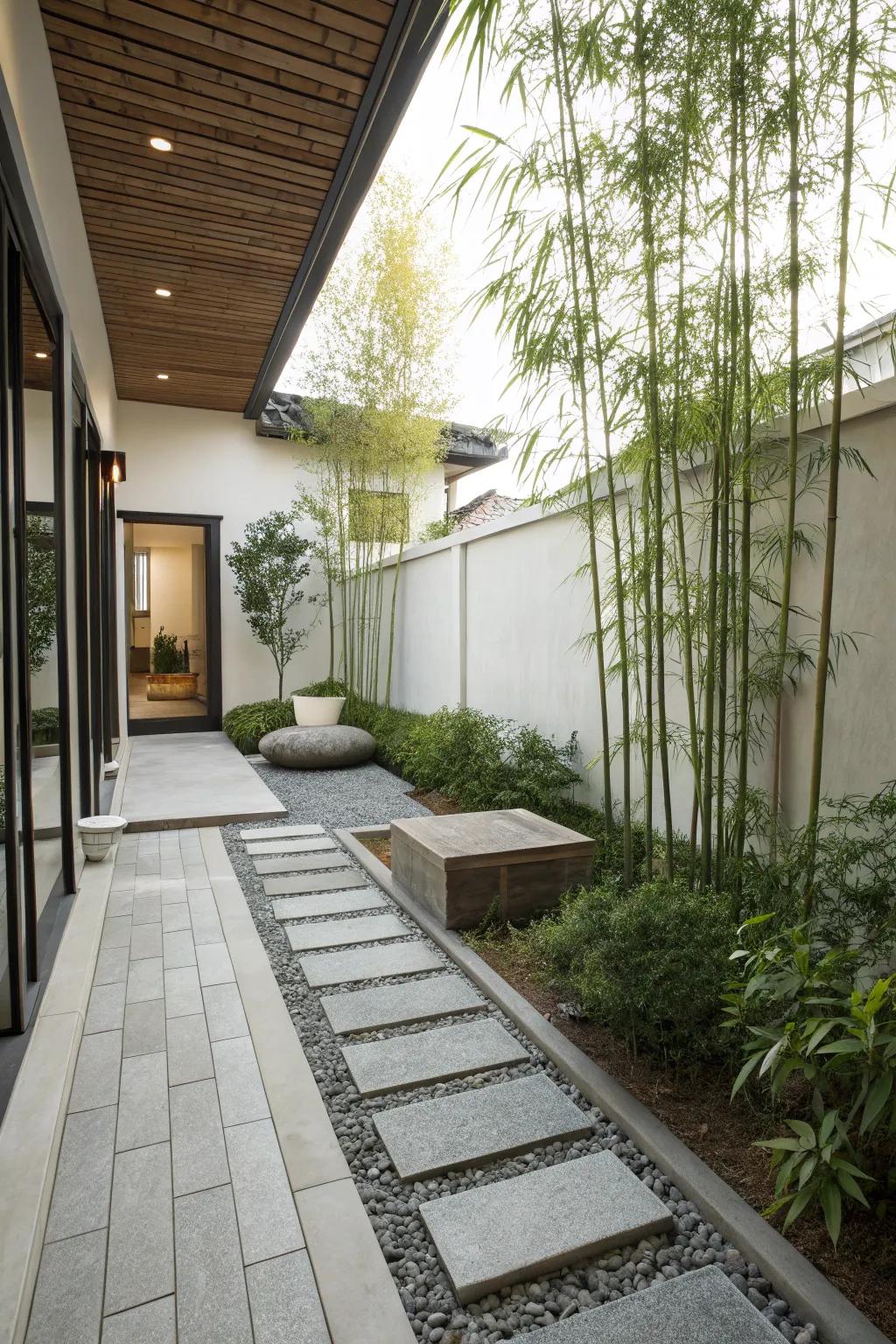 Achieve tranquility with a Zen garden-inspired patio.