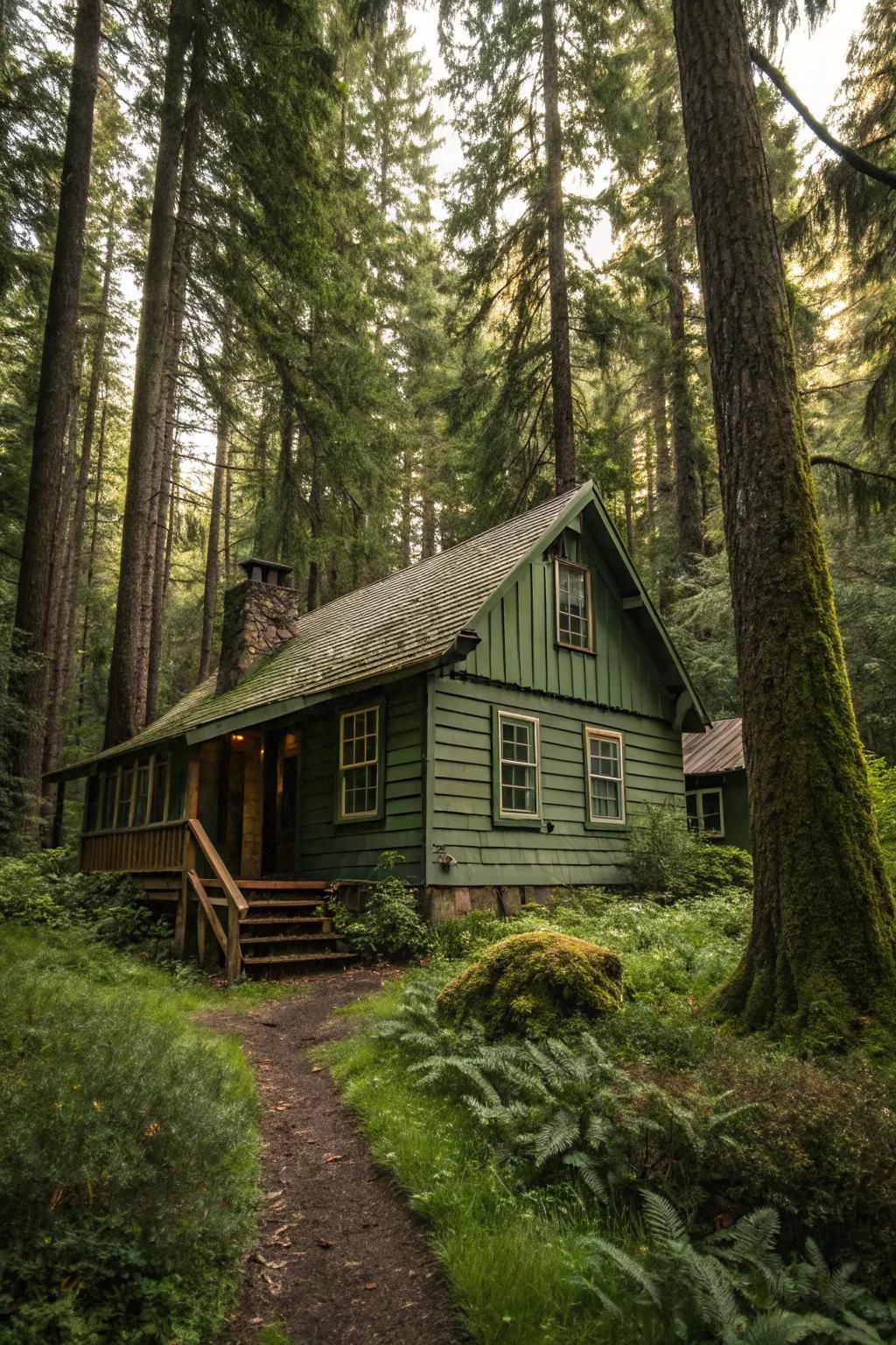 Moss green offers a natural and serene retreat.