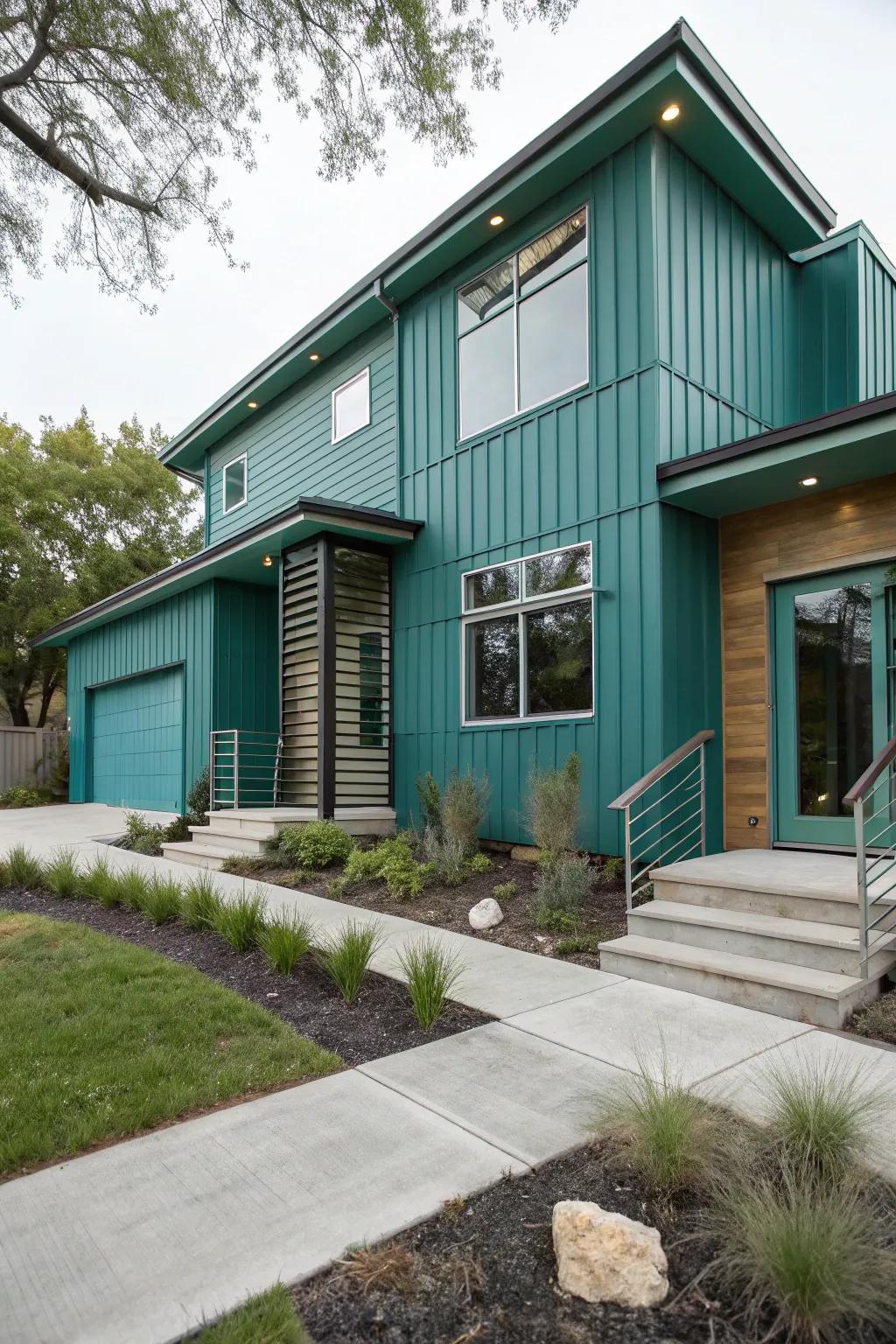 Teal green offers a modern and stylish exterior.