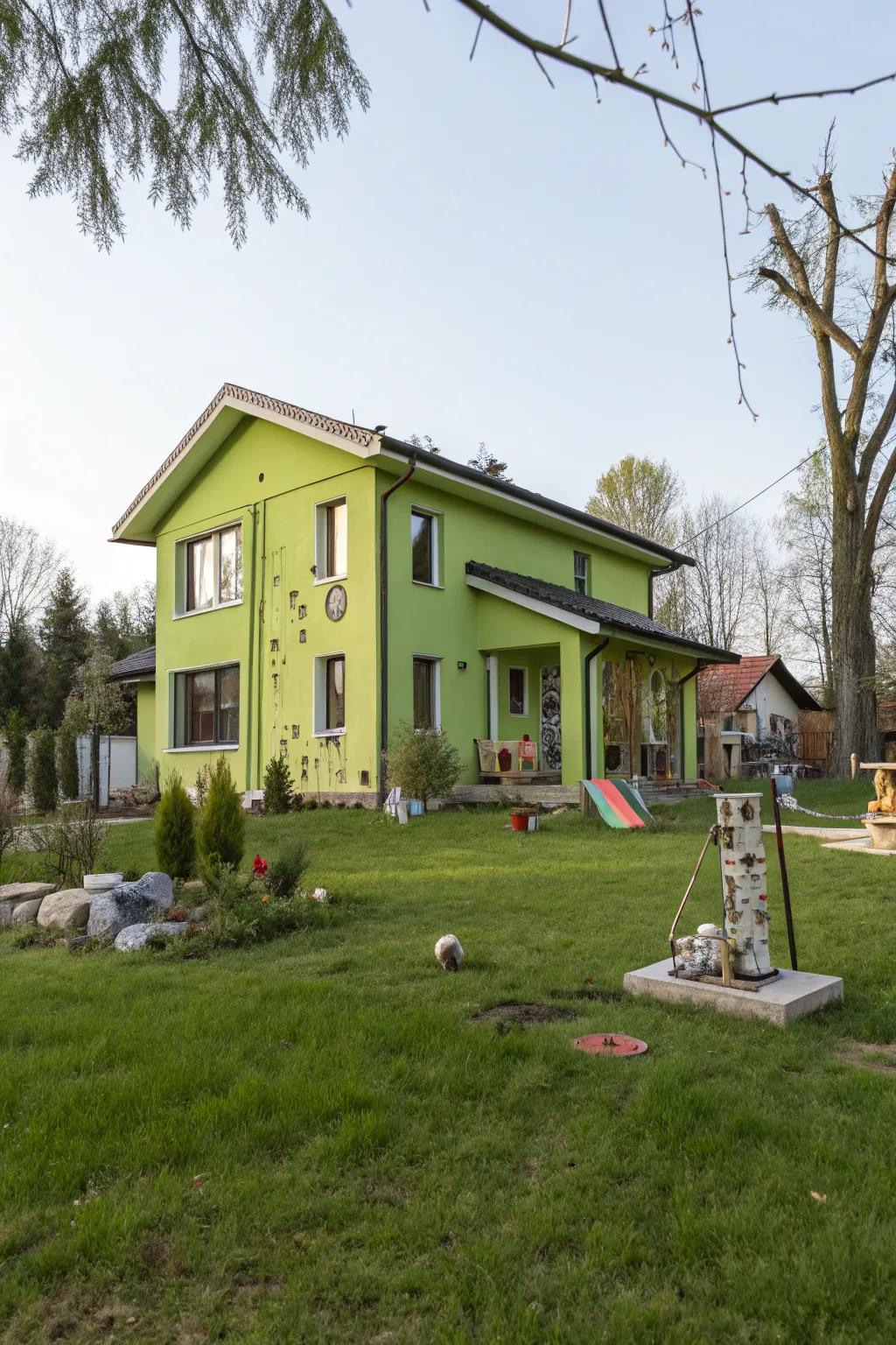 Chartreuse green offers a vibrant and daring appearance.