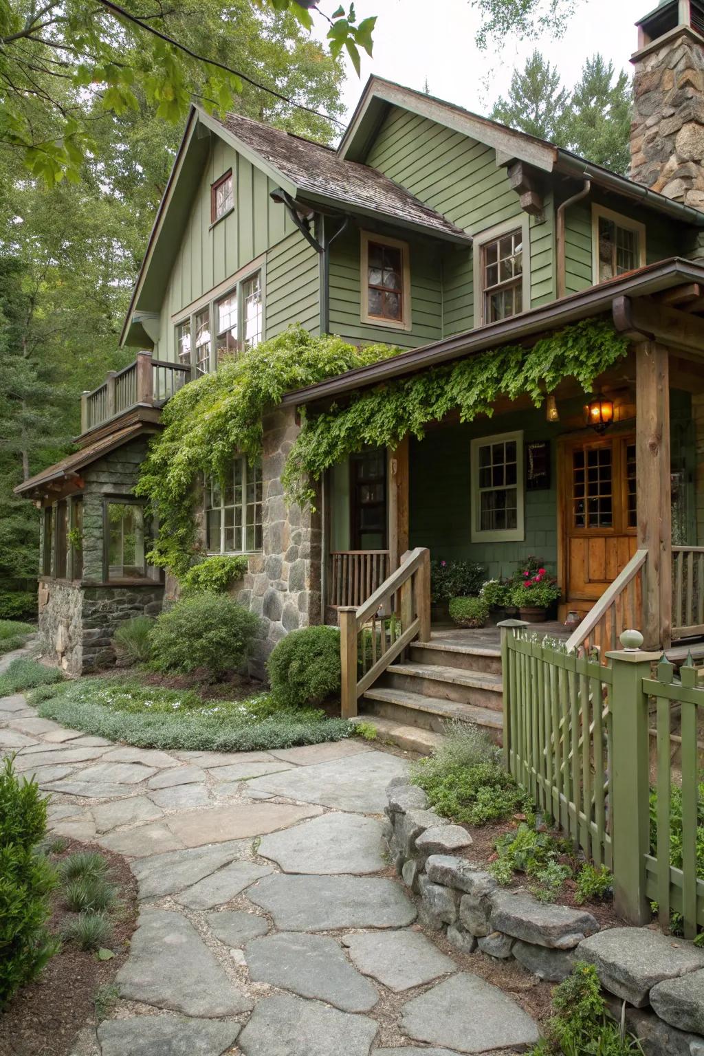 Lichen green seamlessly integrates with nature.