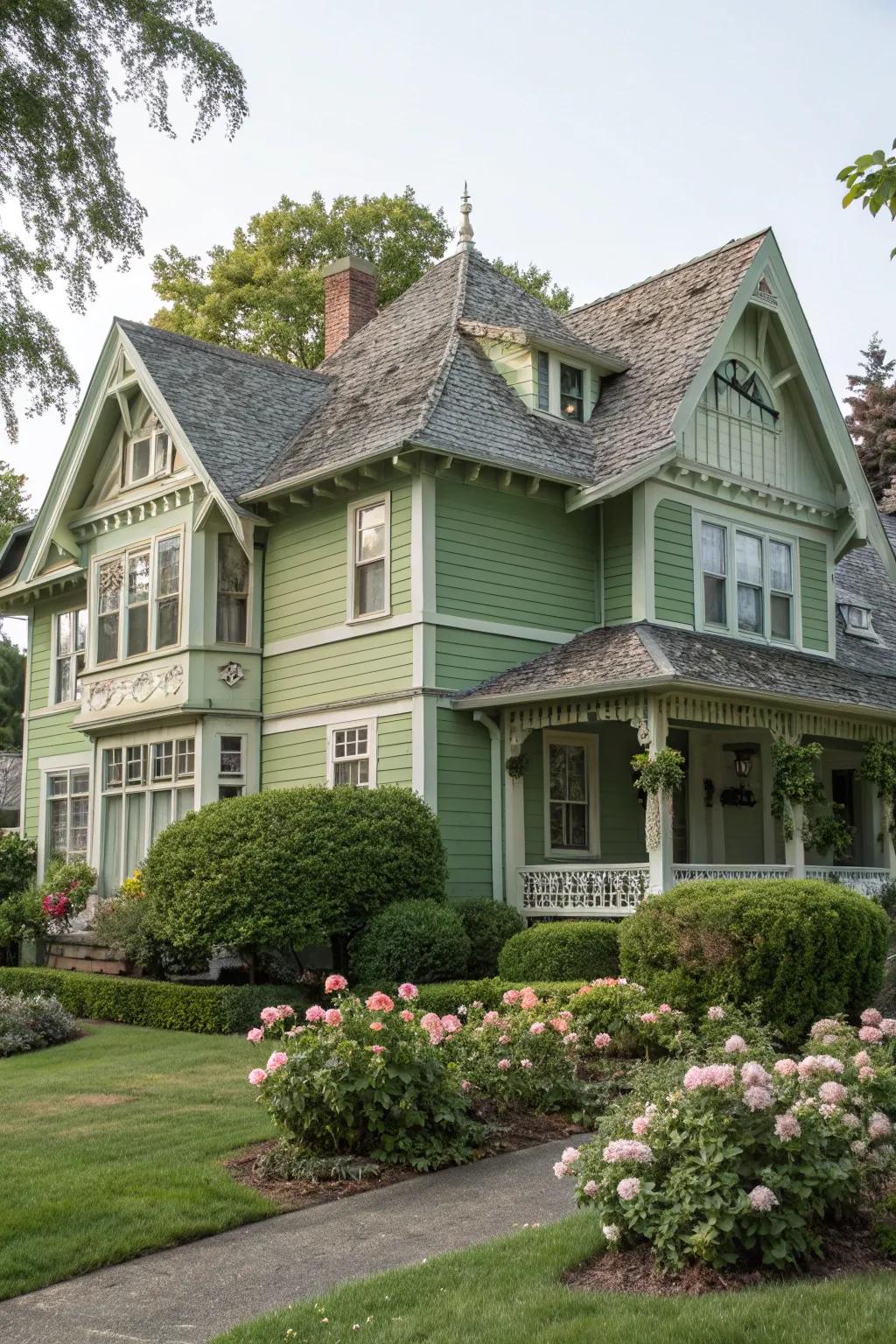 Limewash green offers a timeless and soft appearance.