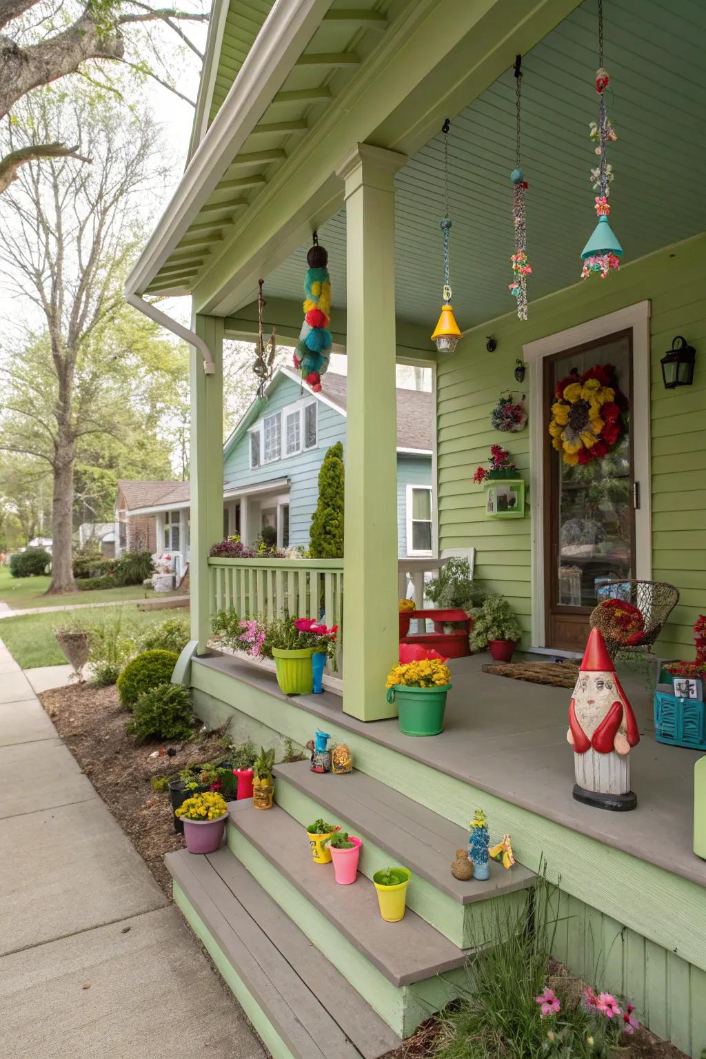 Pistachio green adds a playful and whimsical touch.