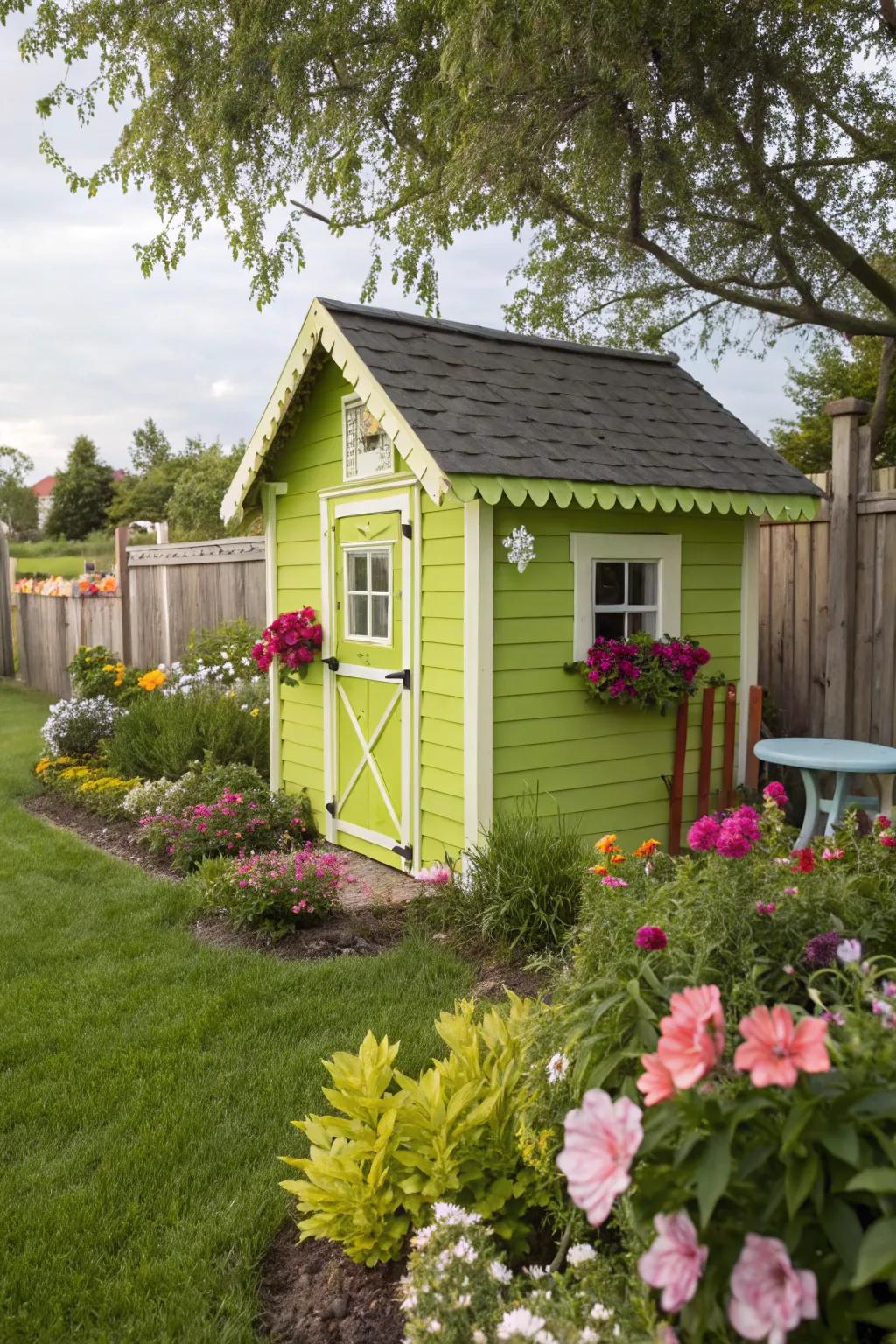 Lime green injects energy and fun into your outdoor space.