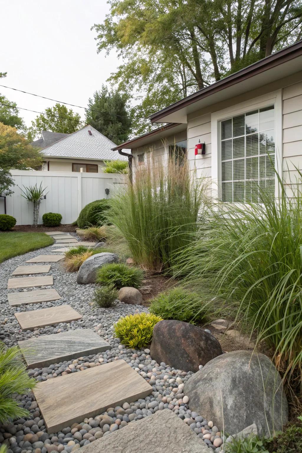 Bring tranquility to your Zen garden with maiden grass.