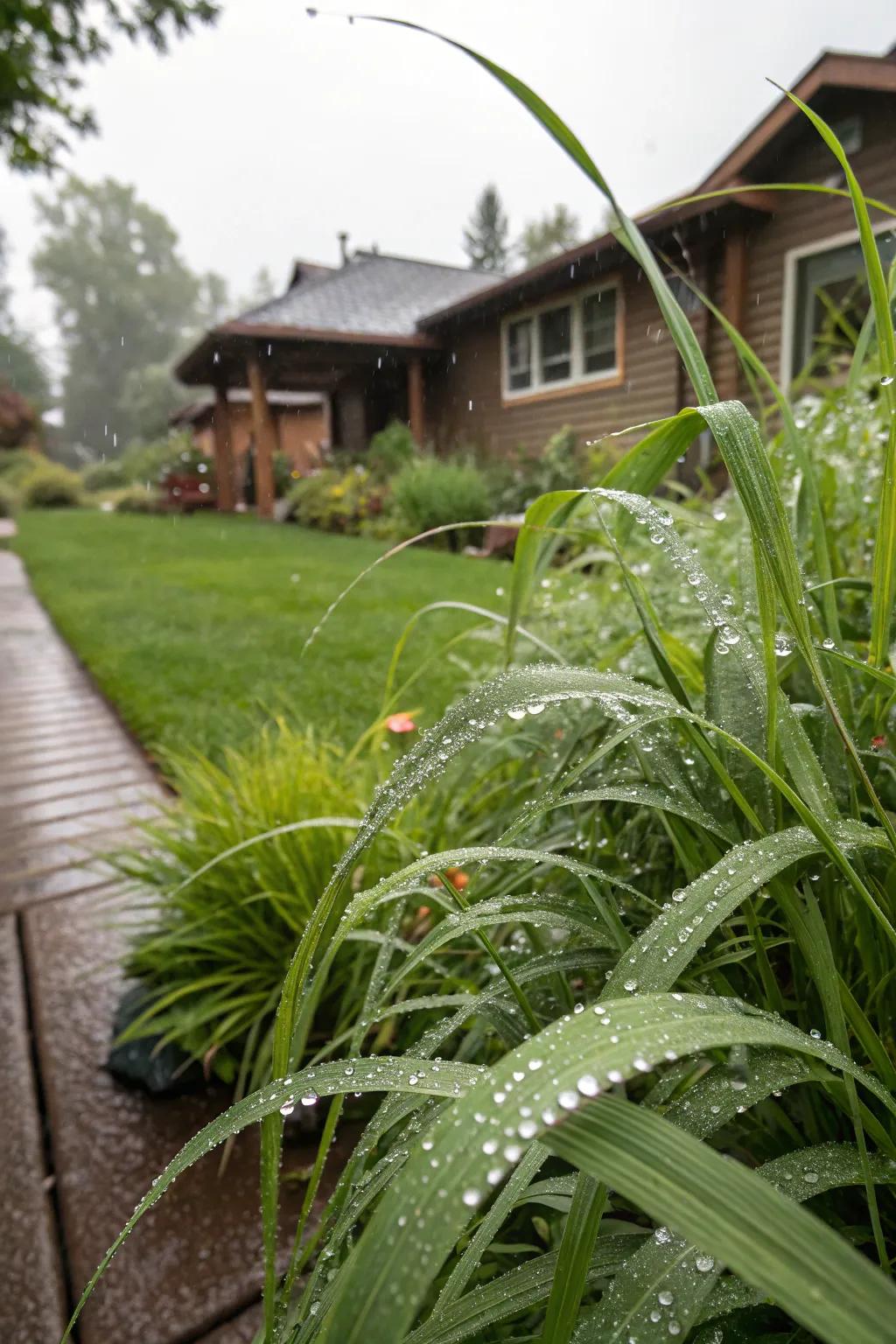 Enhance your rain garden's beauty with versatile maiden grass.