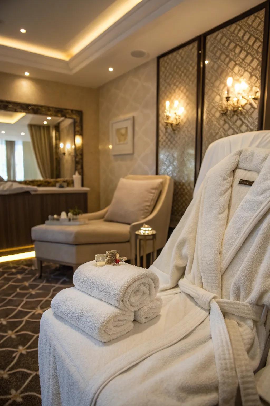 Luxury details elevate the spa experience.