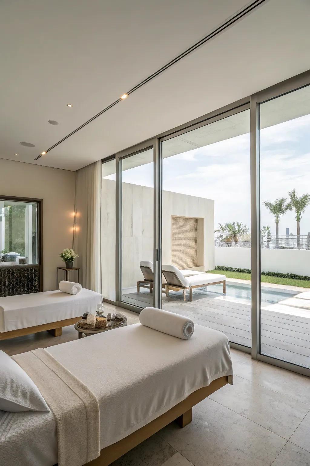 Minimalist design fosters tranquility.