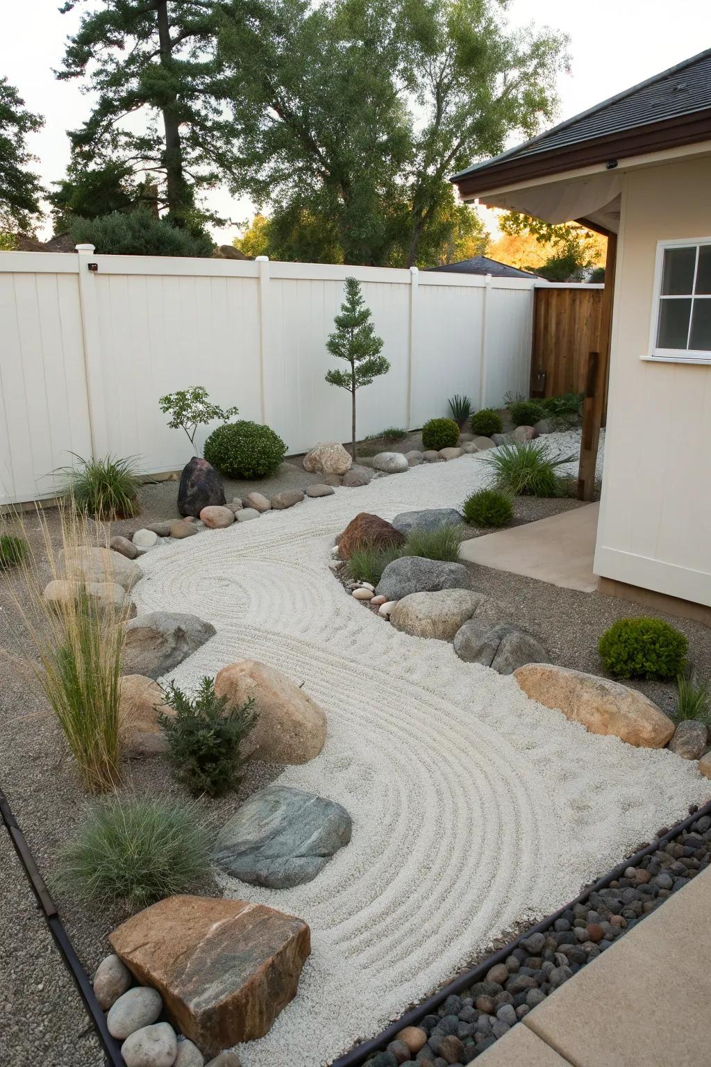 Zen gardens provide a tranquil escape within your backyard.
