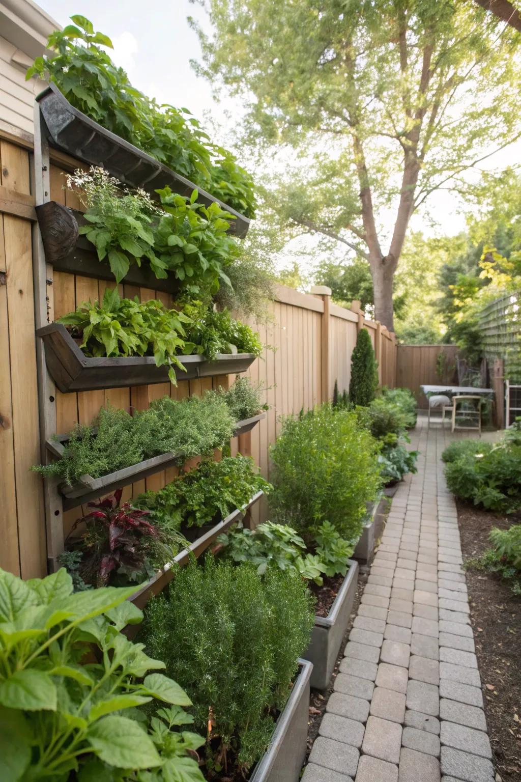 Vertical gardens maximize greenery in limited spaces.