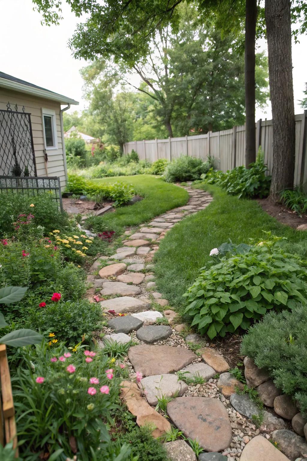 Garden paths invite exploration and add charm.