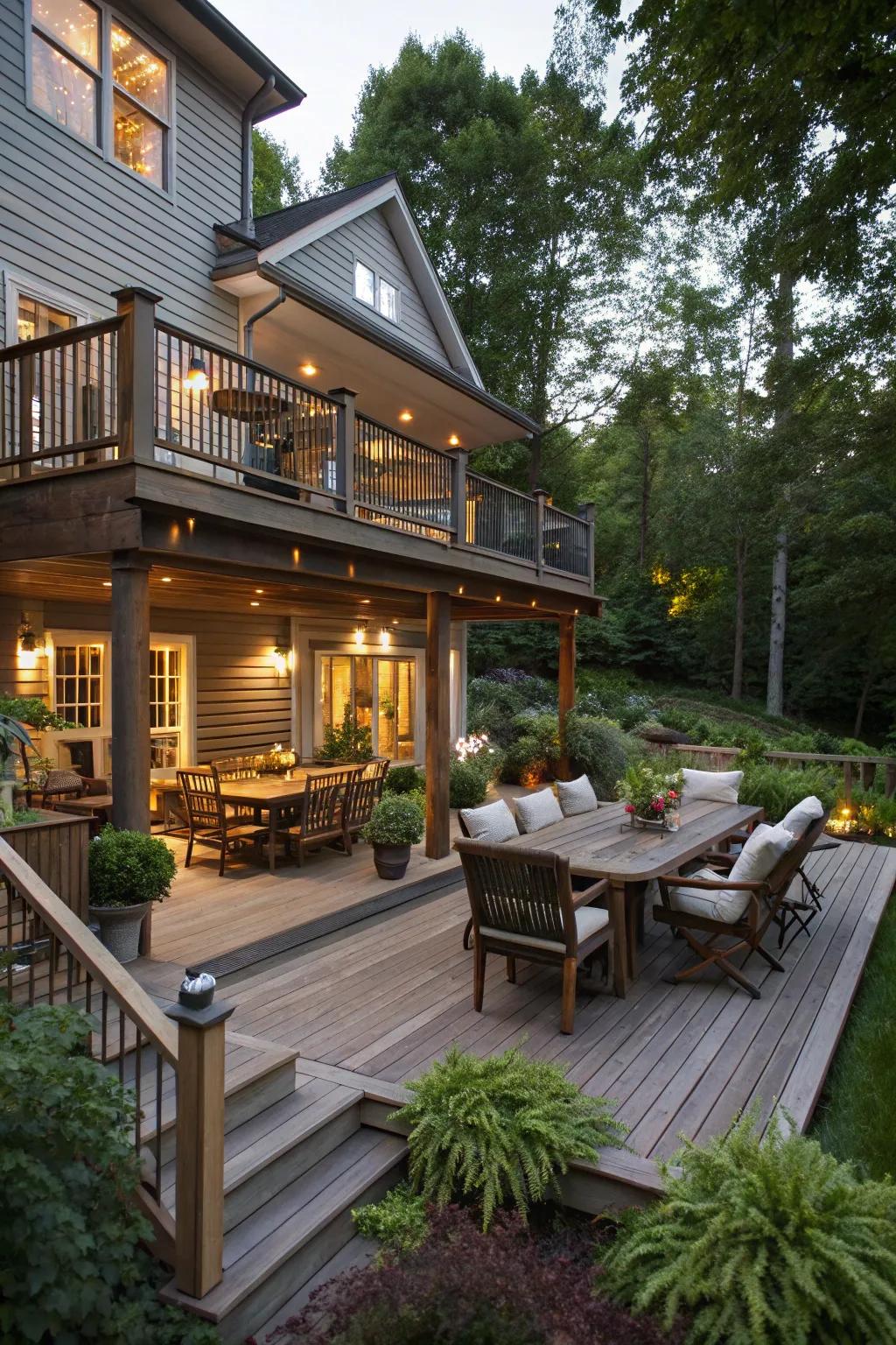 Multi-level design maximizes space and utility.