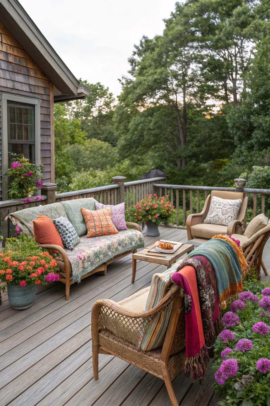 Comfort meets style with vintage-inspired outdoor seating.