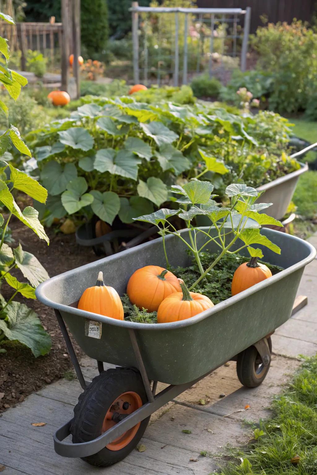 Portable gardens: keeping your pumpkin patch on the move.