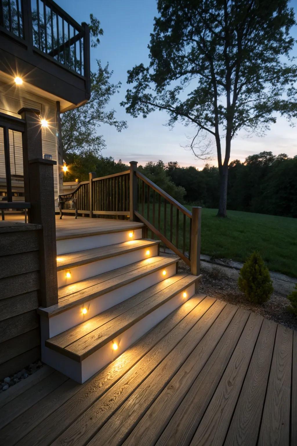 Step lights ensure safe navigation while adding a touch of elegance.