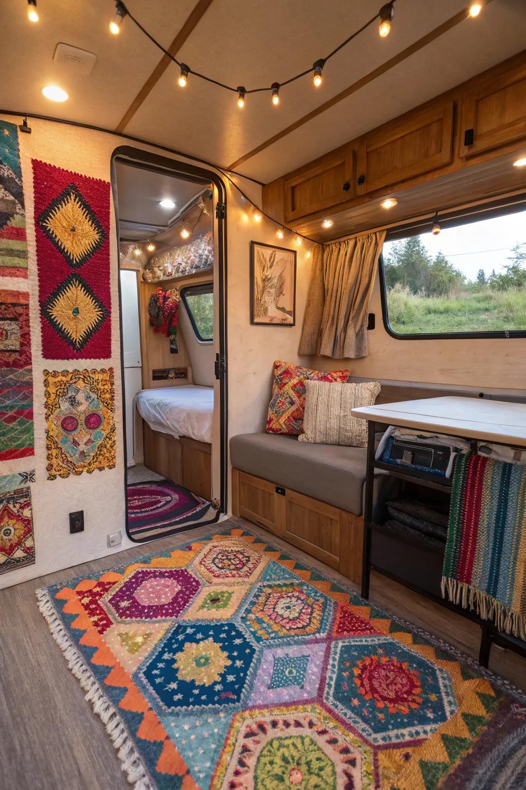 Decorative accents add personality and warmth to your camper.