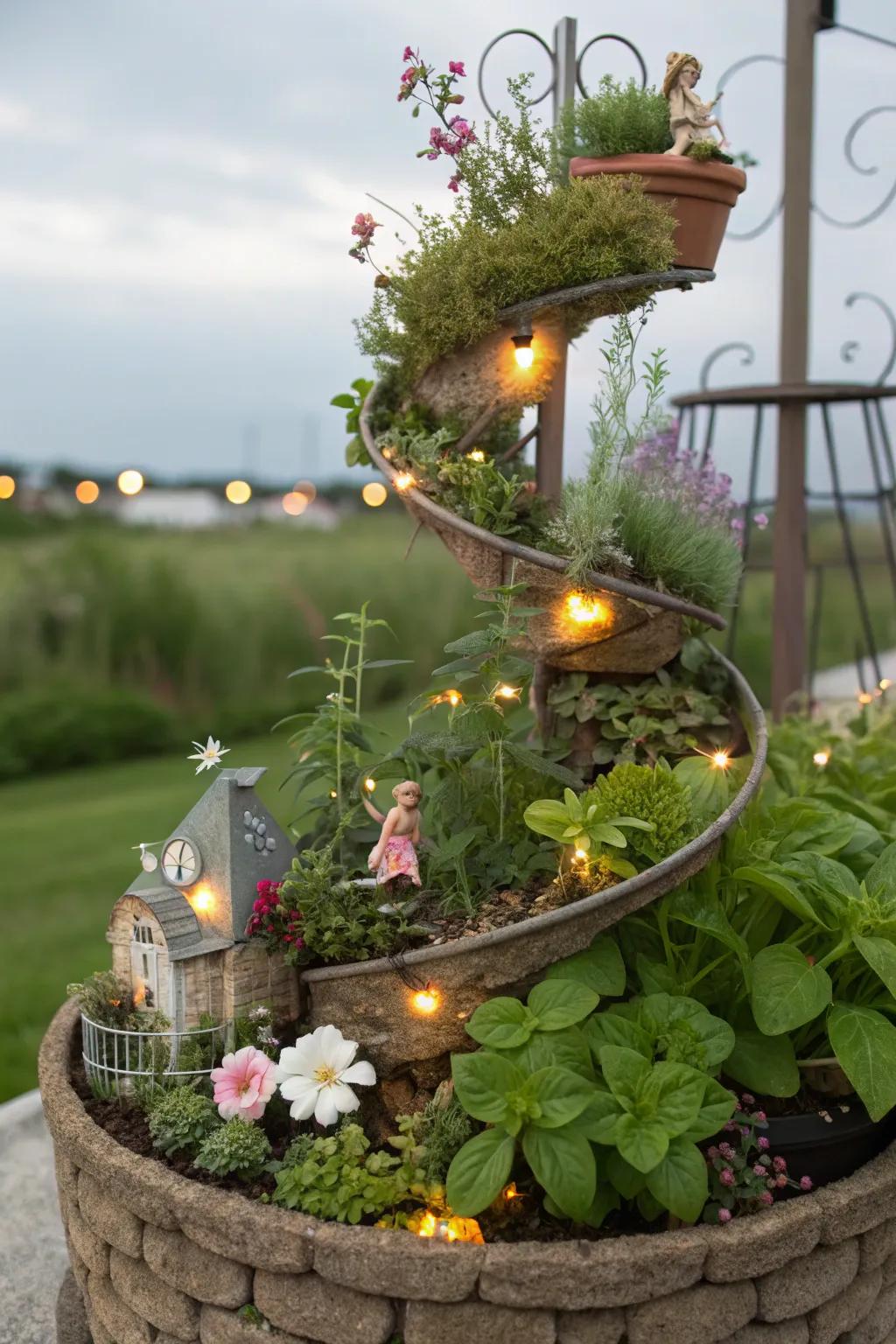 An enchanting fairy herb spiral blending magic with practicality.