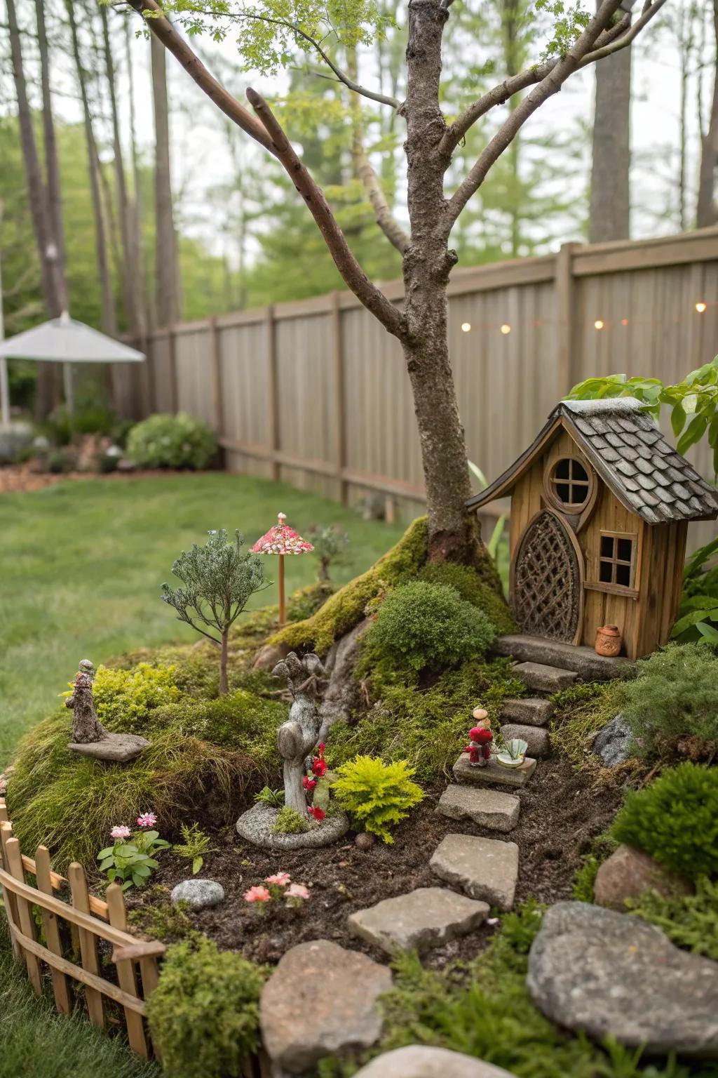 A miniature woodland oasis tucked in a shady garden corner.