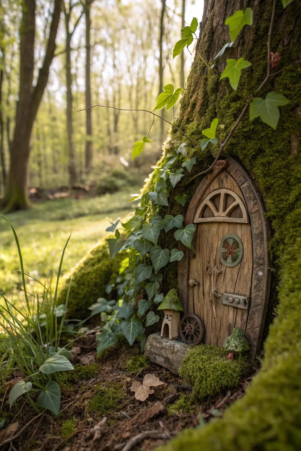 A hidden fairy door sparking imagination and joy.