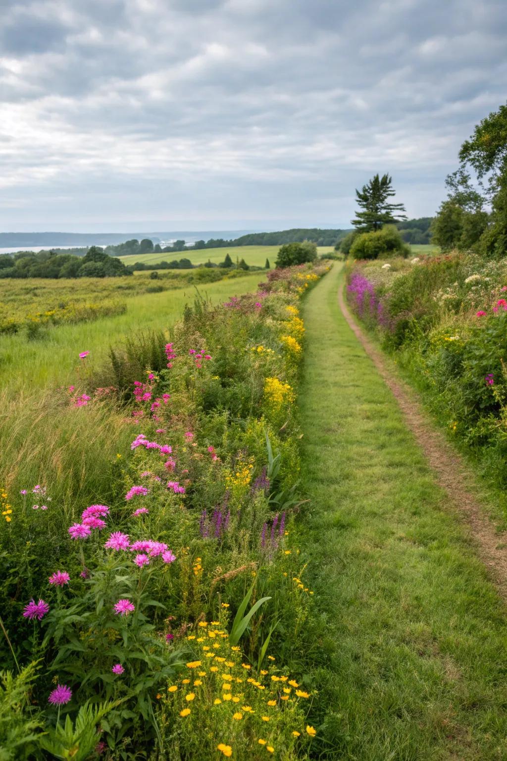 Mowed paths offer a natural, meadow-like experience.