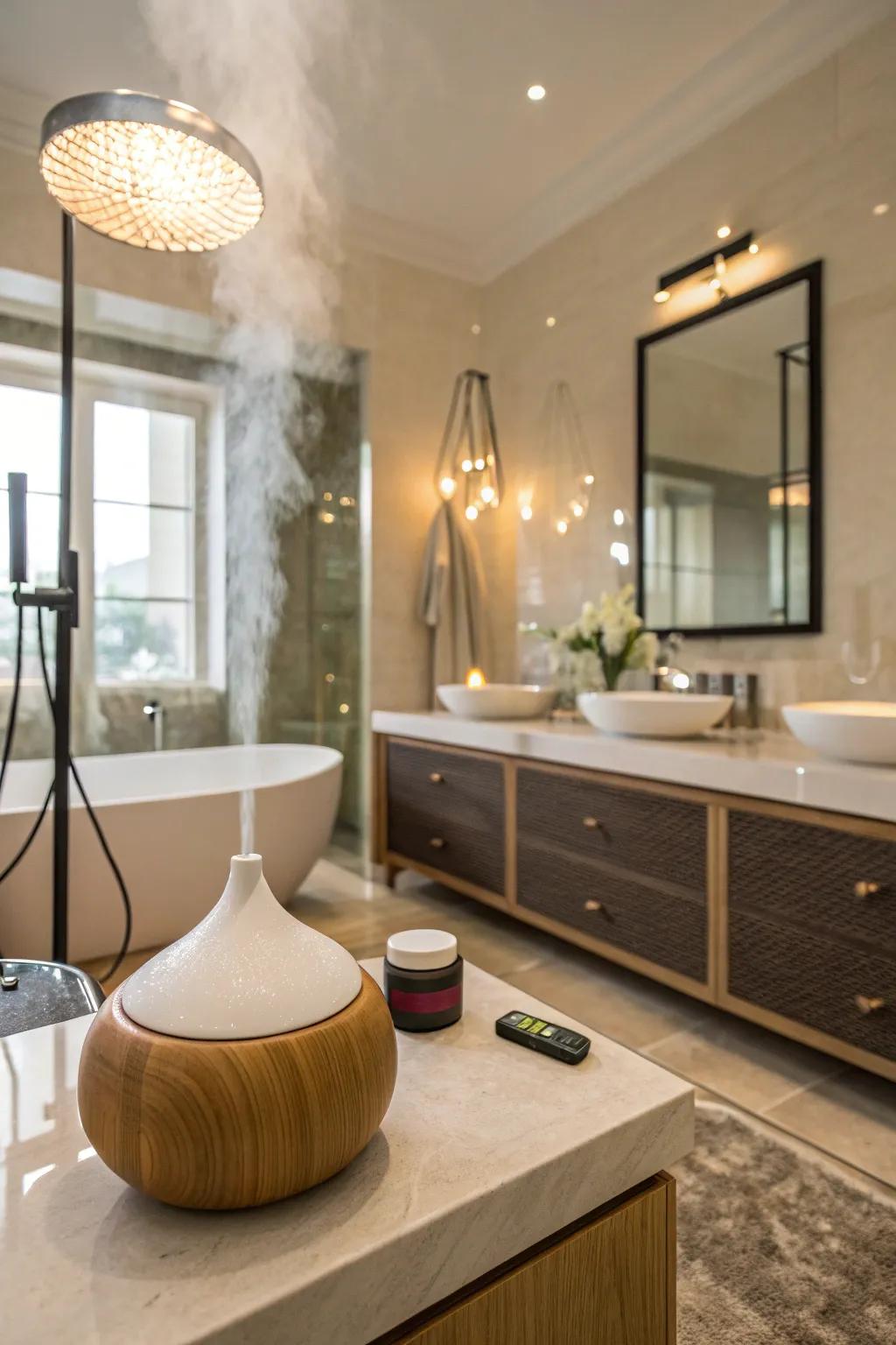 Aromatherapy infuses your bathroom with soothing scents.