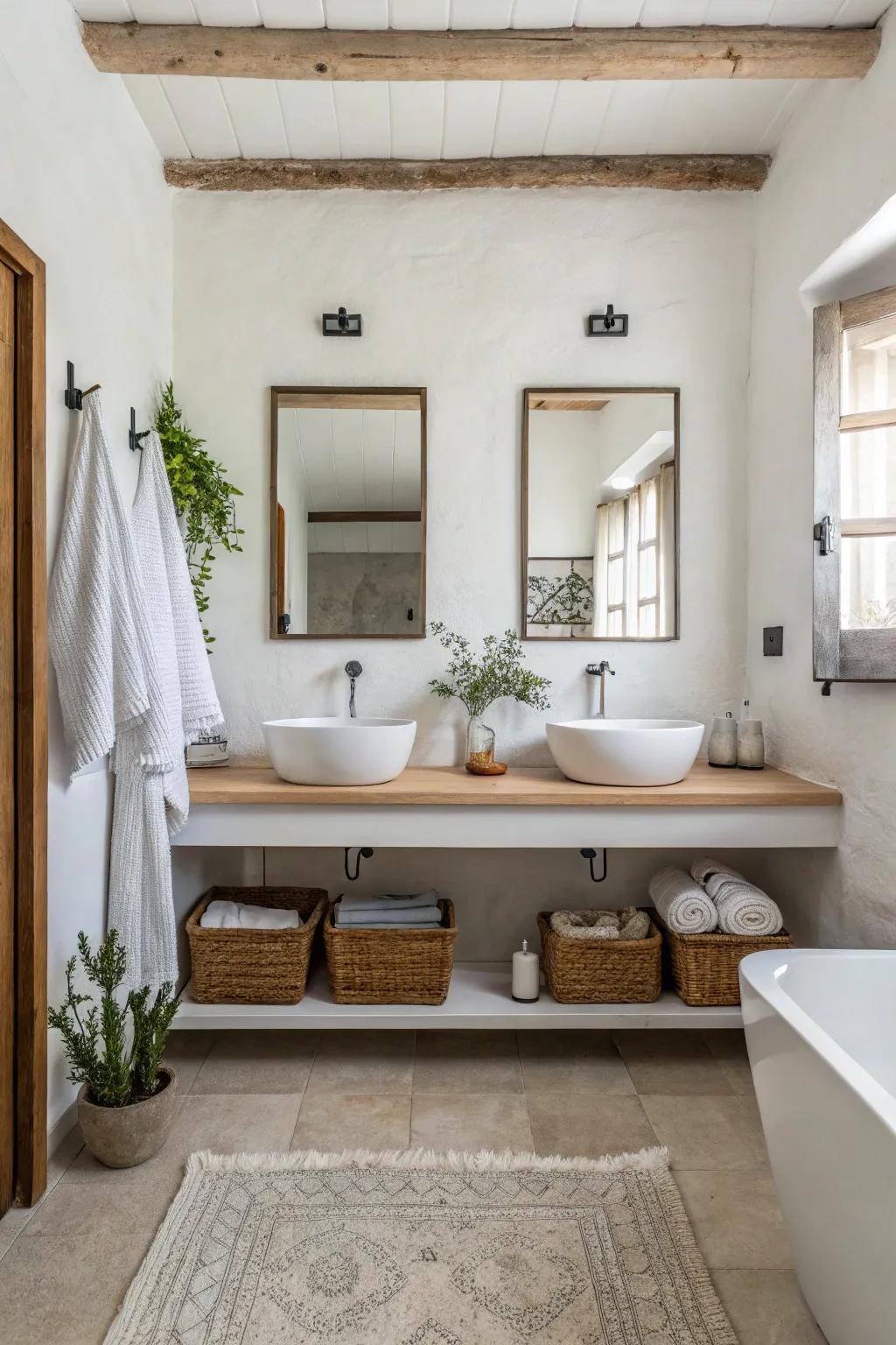 A minimalistic approach creates a serene and uncluttered space.